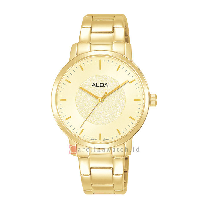 Jam Tangan ALBA AH8910X1 Women Light Campagne Dial Gold Stainless Steel Strap