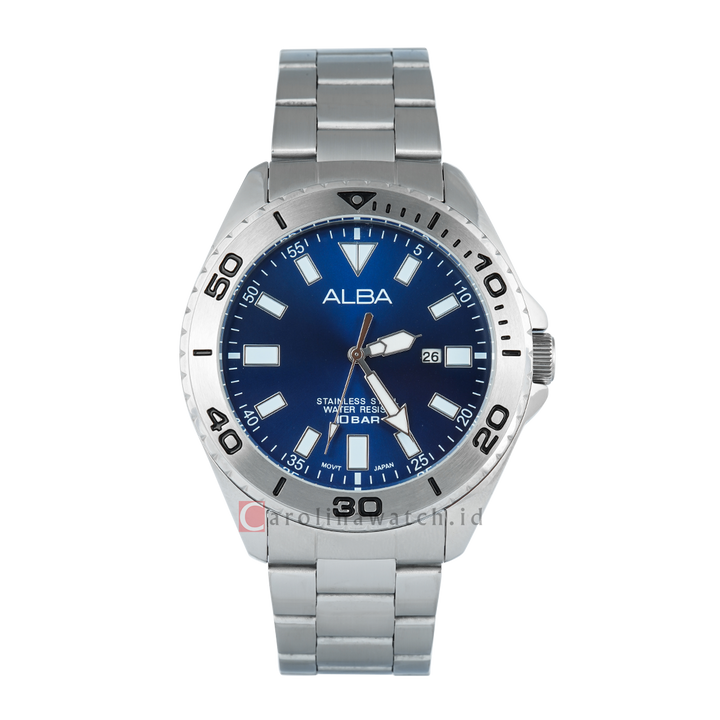 Jam Tangan ALBA Prestige AH9021X1 Men Blue Dial Stainless Steel Strap