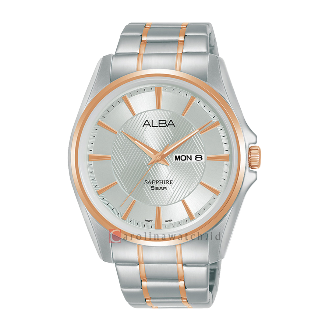 Jam Tangan ALBA Prestige AJ6096X1 Men Silver Dial Dual Tone Stainless Steel Strap