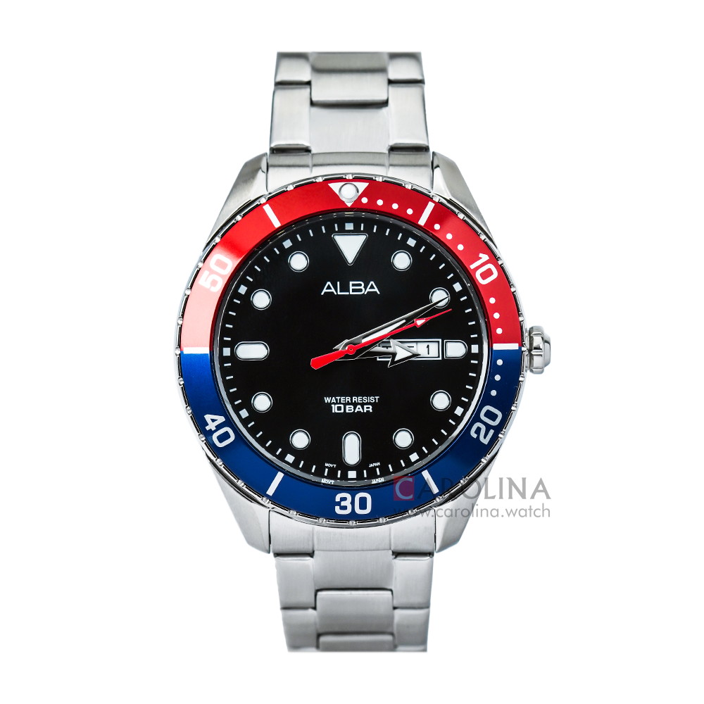 Jam Tangan ALBA Active AJ6107X1 Men Black Dial Stainless Steel Strap