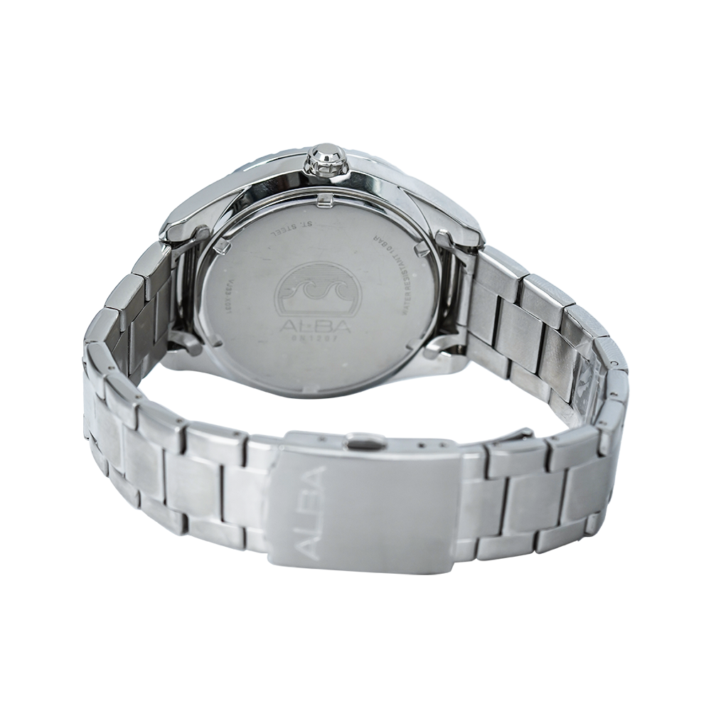 Jam Tangan ALBA Active AJ6107X1 Men Black Dial Stainless Steel Strap