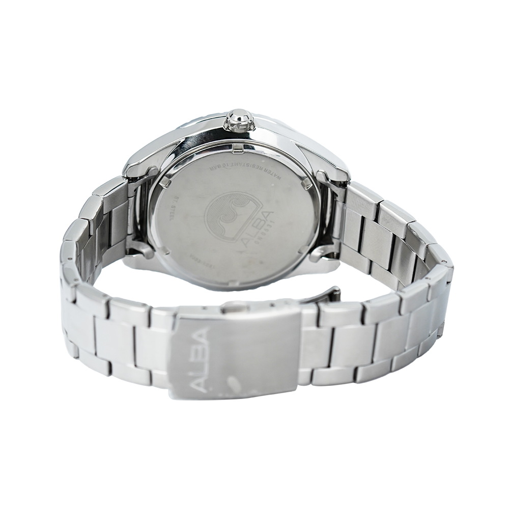 Jam Tangan ALBA Active AJ6115X1 Men Black Dial Stainless Steel Strap