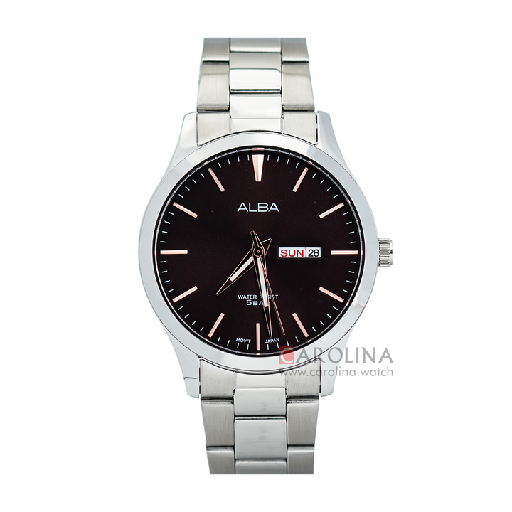 Jam Tangan ALBA Prestige AJ6125X1 Men Black Dial Stainless Steel Strap