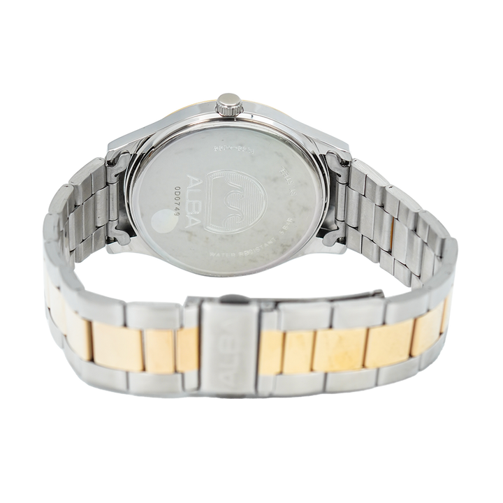 Jam Tangan ALBA Prestige AJ6126X1 Men Gold Dial Dual Tone Stainless Steel Strap