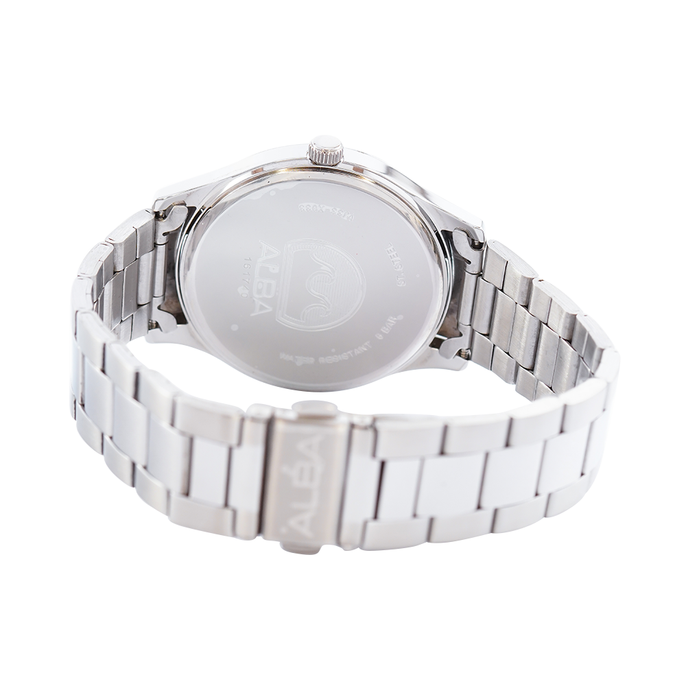 Jam Tangan ALBA Prestige AJ6127X1 Men Black Dial Stainless Steel Strap