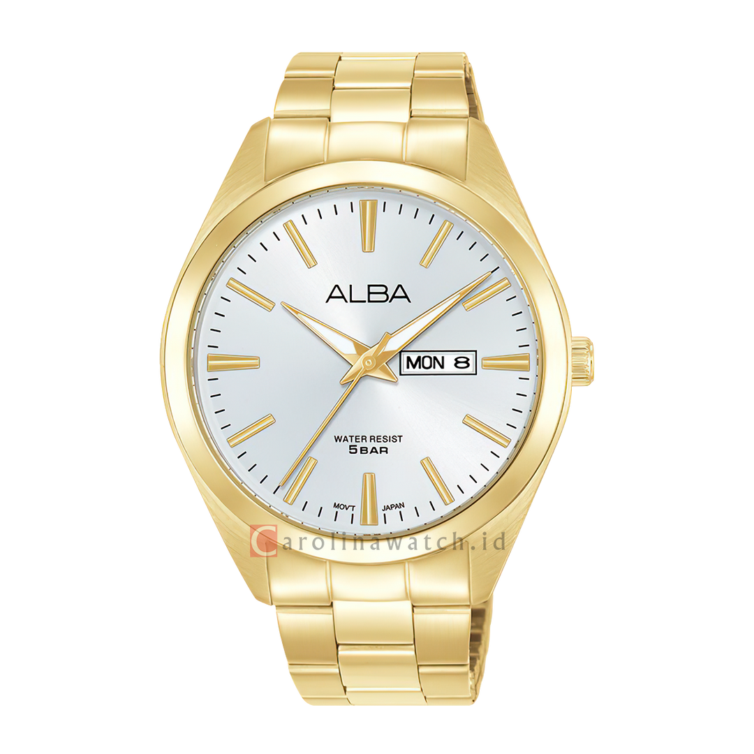 Jam Tangan ALBA AJ6202X1 Men Silver Dial Gold Stainless Steel Strap