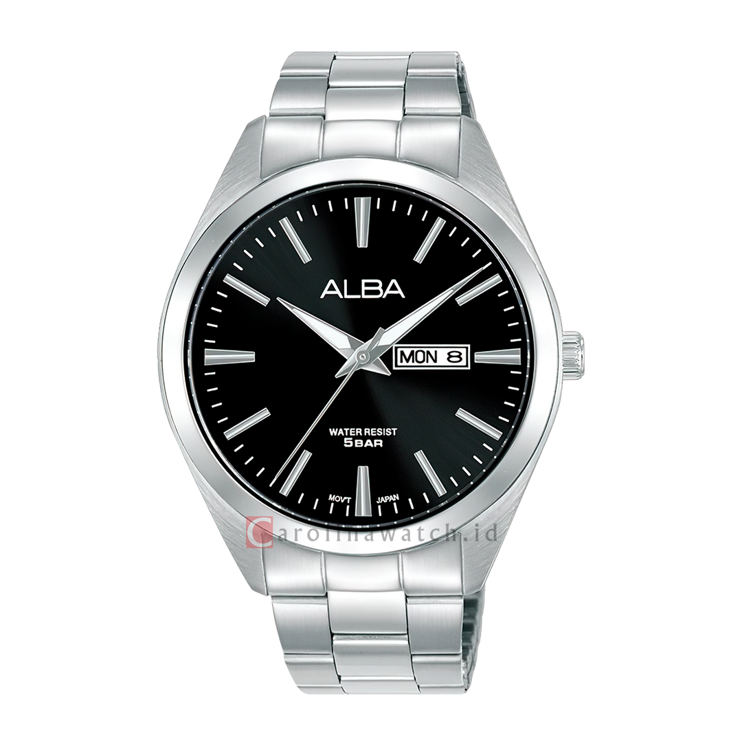 Jam Tangan ALBA AJ6207X1 Men Black Dial Stainless Steel Strap