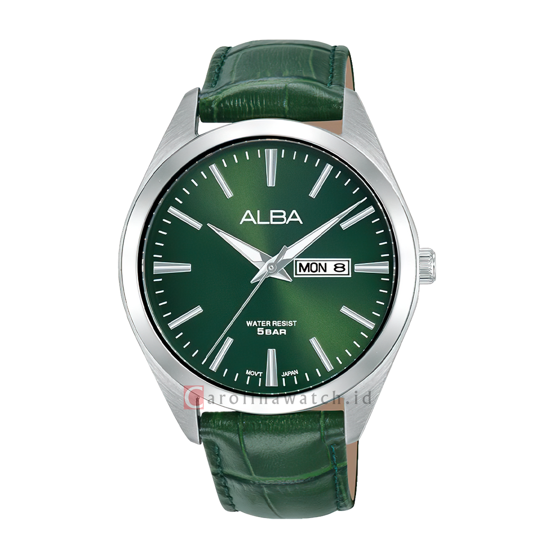 Jam Tangan ALBA AJ6213X1 Men Green Dial Green Leather Strap