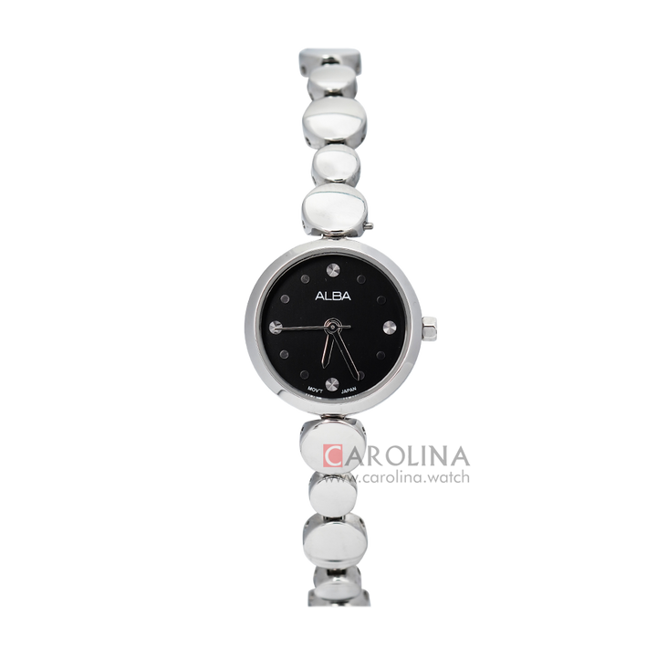 Jam Tangan ALBA AK3023X1 Men Black Dial Stainless Steel Strap