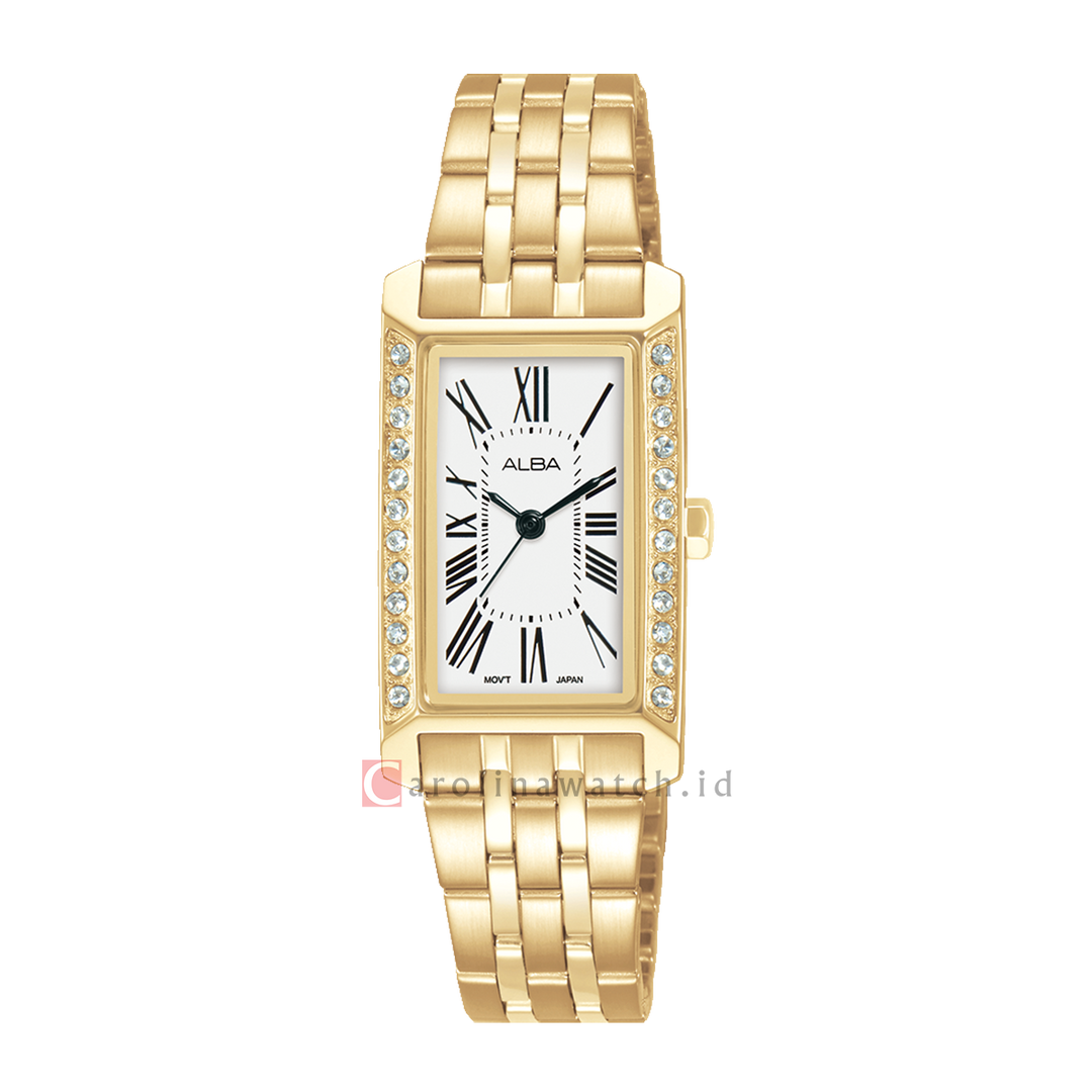 Jam Tangan ALBA Fashion AK3052X1 Women White Dial Gold Stainless Steel Strap