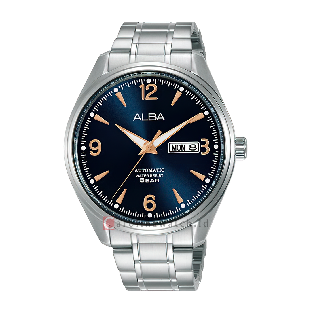 Jam Tangan ALBA Mechanical AL4157X1 Men Blue Dial Stainless Steel Strap