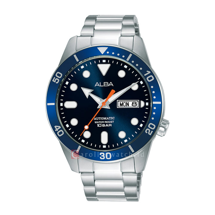 Jam Tangan ALBA Active AL4167X1 Automatic Men Blue Dial Stainless Steel Strap