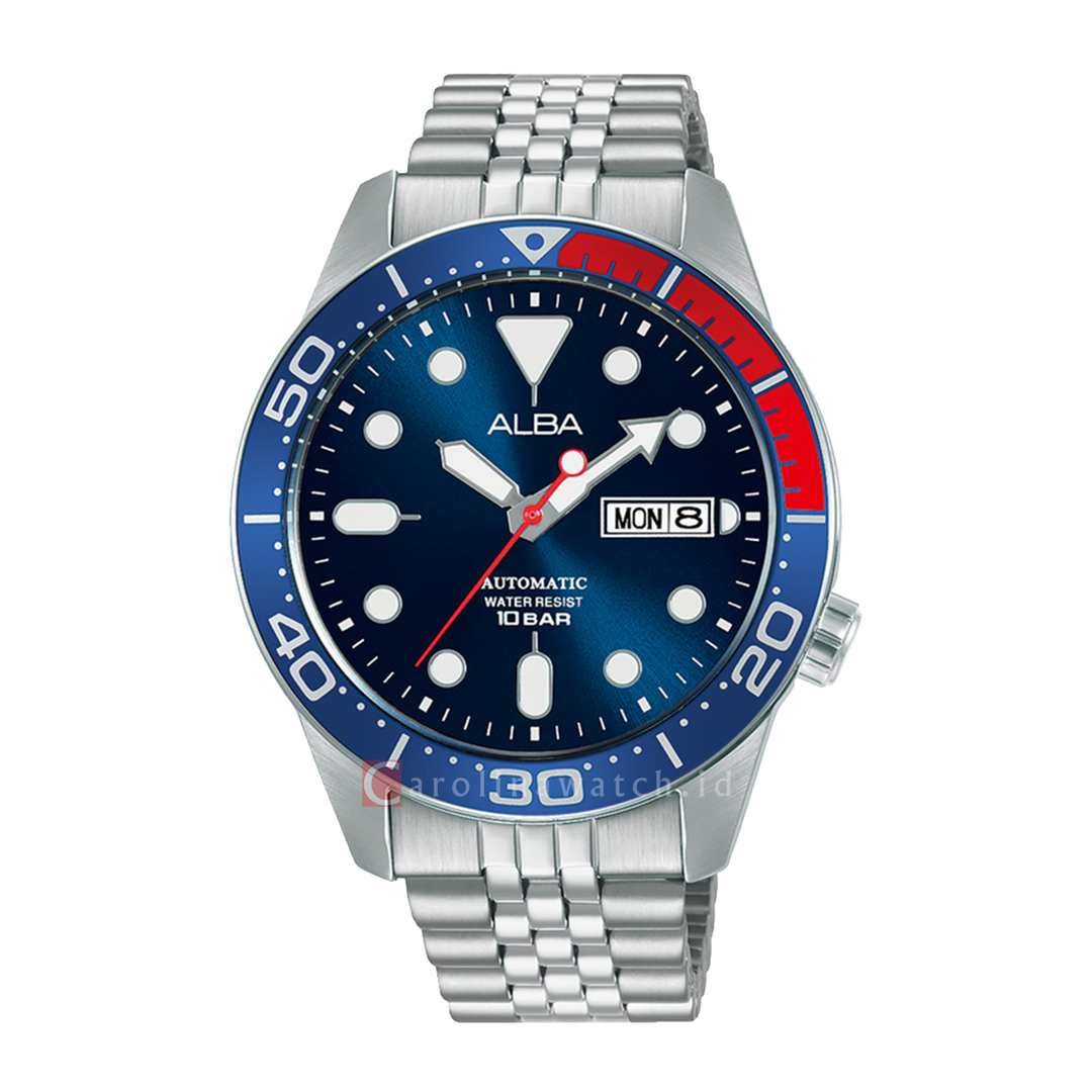 Jam Tangan ALBA AL4191X1 Men Blue Dial Stainless Steel Strap