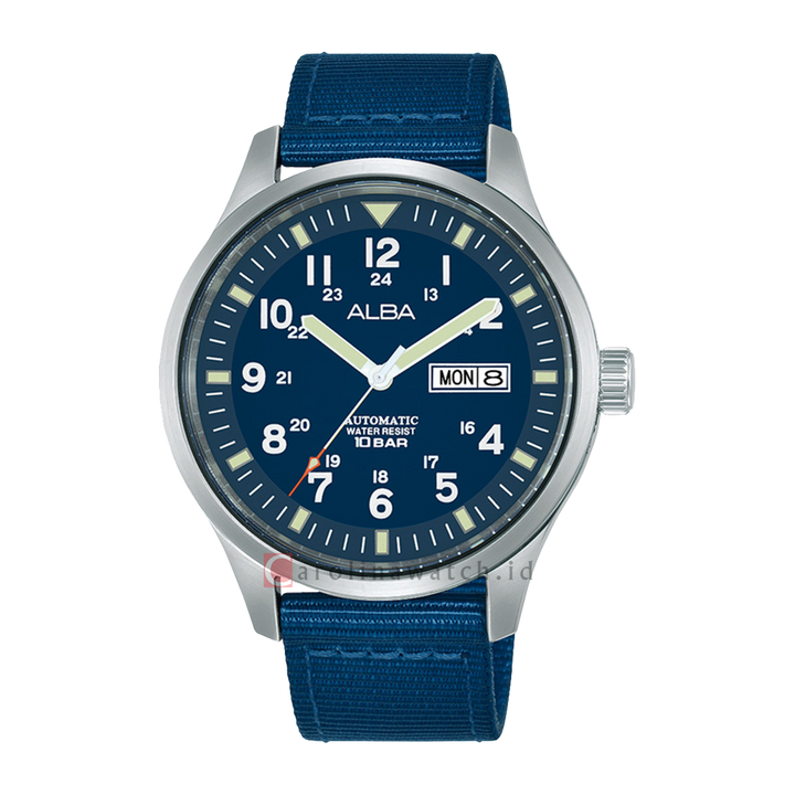 Jam Tangan ALBA Mechanical AL4219X1 Men Blue Dial Blue Nylon Strap