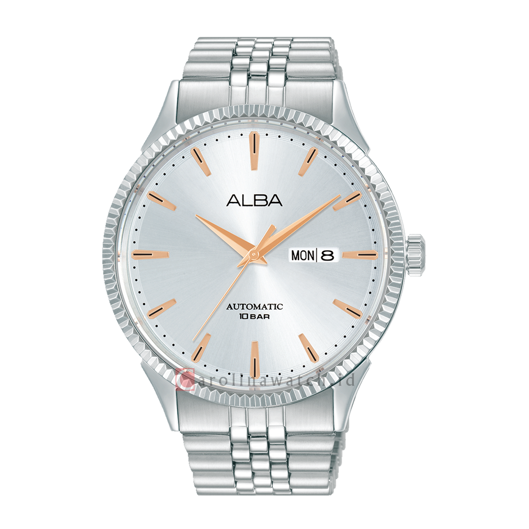 Jam Tangan ALBA Mechanical AL4241X1 Men Silver Dial Stainless Steel Strap