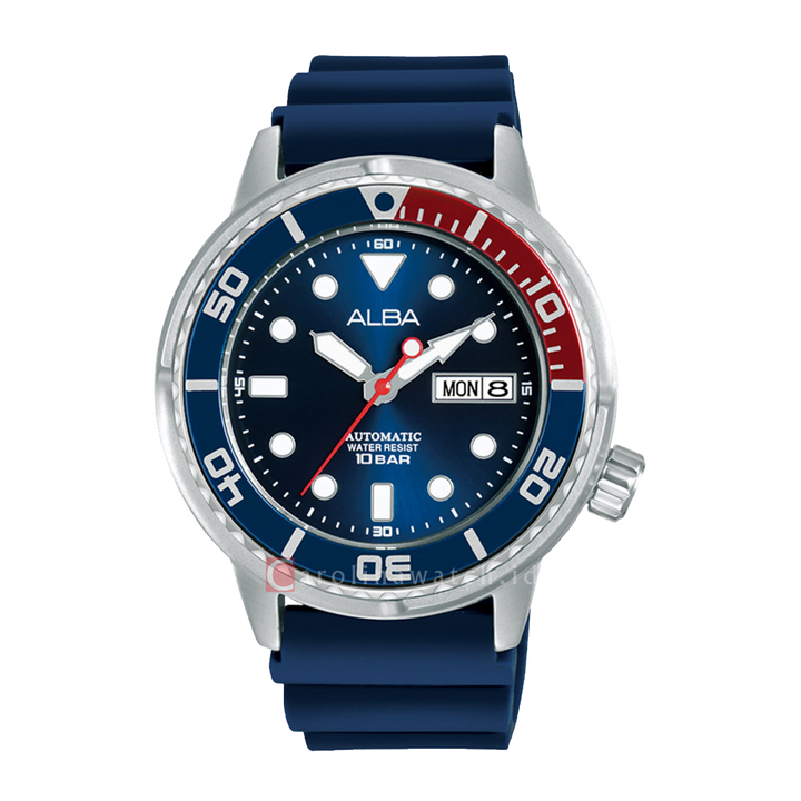 Jam Tangan ALBA Mechanical AL4251X1 Men Blue Dial Blue Silicone Strap