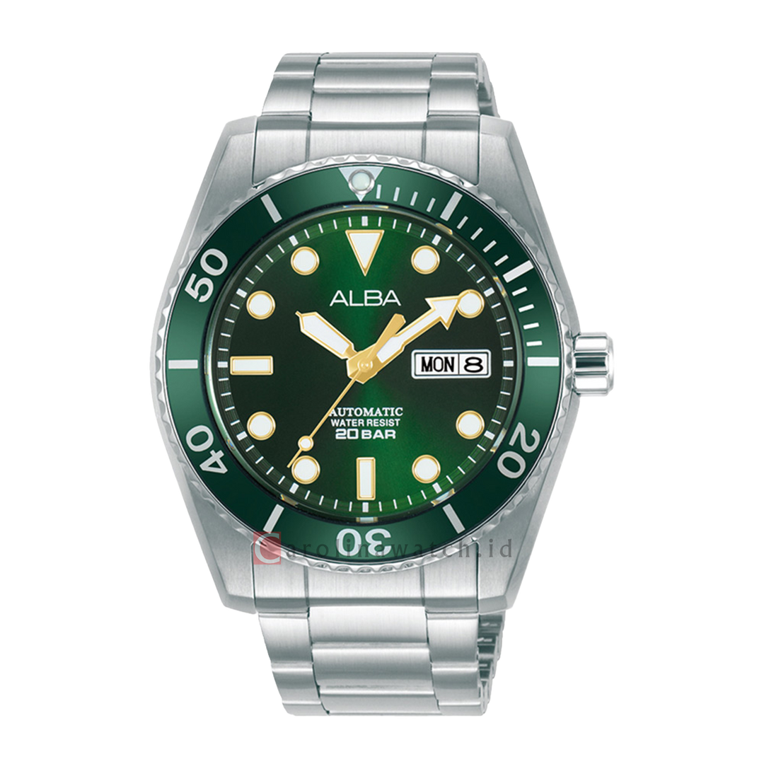 Jam Tangan ALBA AL4287X1 Men Green Dial Stainless Steel Strap