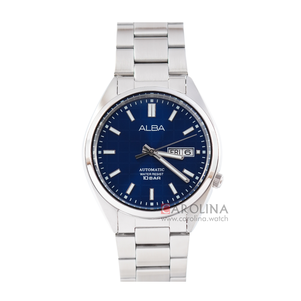Jam Tangan ALBA Mechanical AL4317X1 Automatic Men Blue Dial Stainless Steel Strap