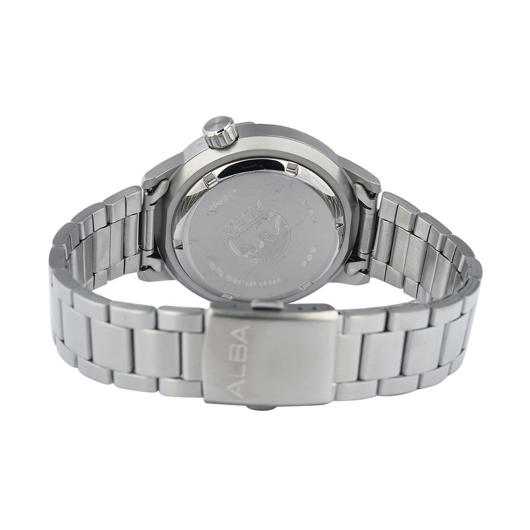 Jam Tangan ALBA Active AL4339X1 Men Automatic Green Patterned Dial Stainless Steel Strap