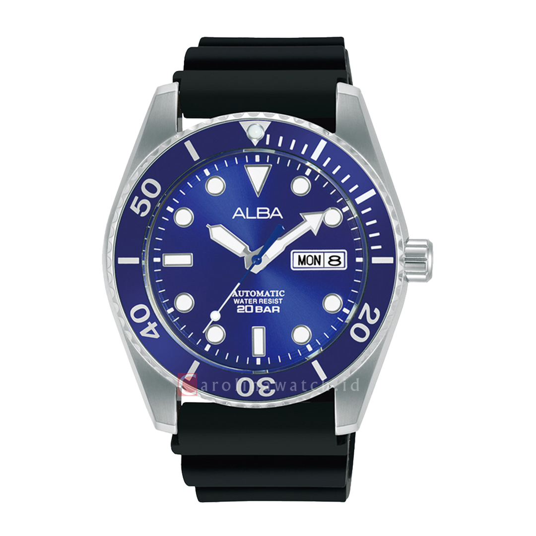 Jam Tangan ALBA AL4363X1 Men Blue Dial Black Silicone Strap