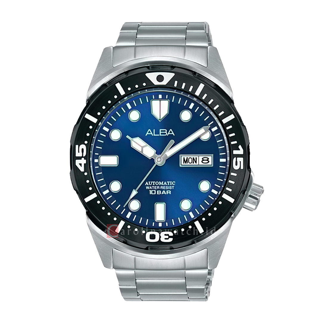 Jam Tangan ALBA AL4415X1 Men Blue Dial Stainless Steel Strap