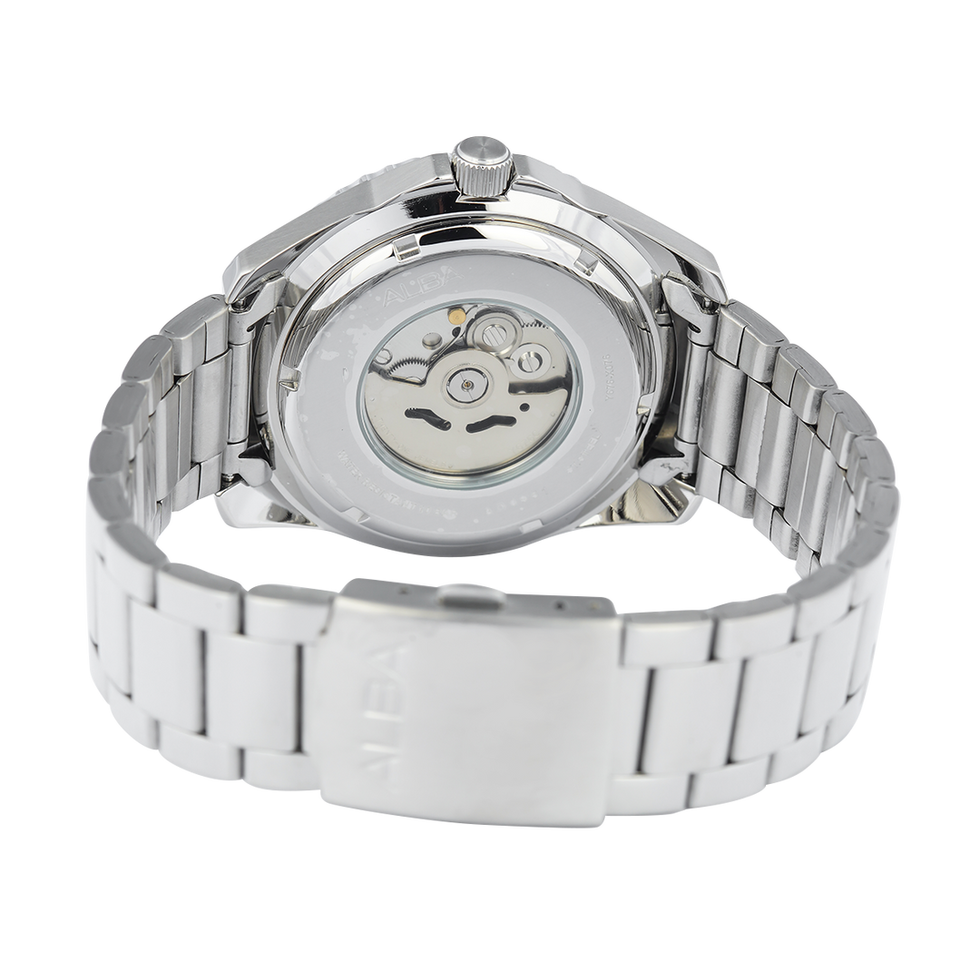Jam Tangan ALBA Mechanical AL4577X1 Men Green Patterned Dial Stainelss Steel Strap