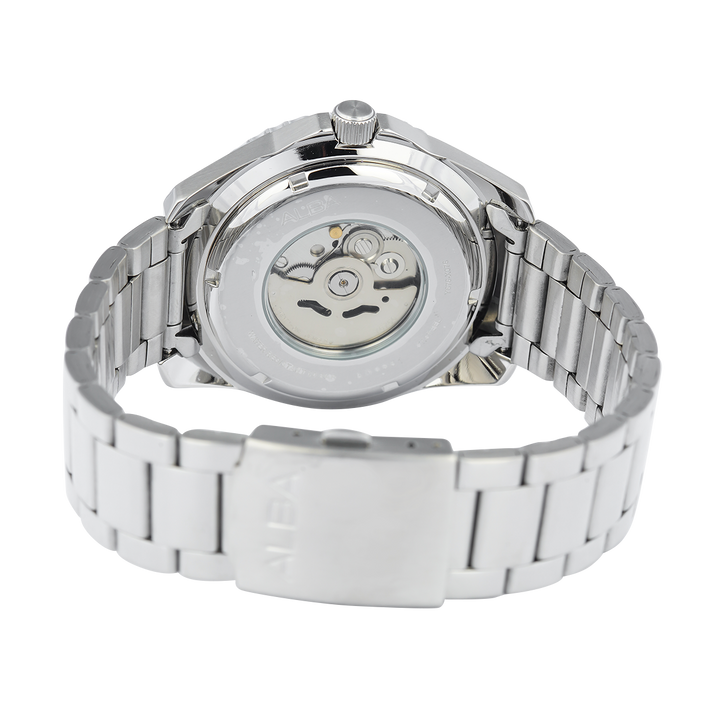 Jam Tangan ALBA Mechanical AL4577X1 Men Green Patterned Dial Stainelss Steel Strap
