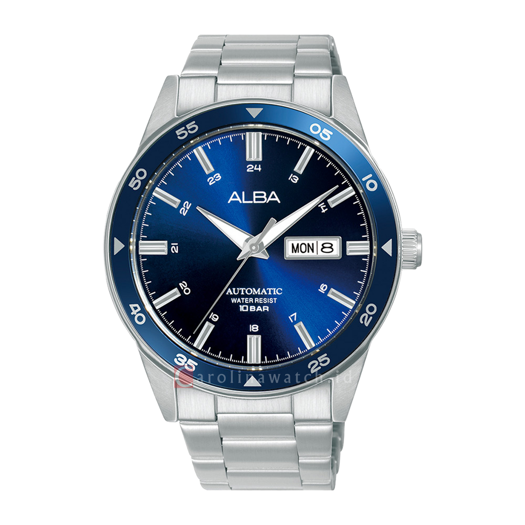 Jam Tangan ALBA Mechanical AL4593X1 Men Blue Dial Stainless Steel Strap