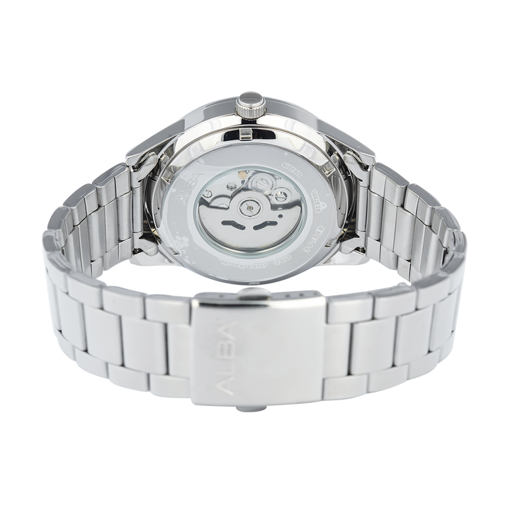 Jam Tangan ALBA Mechanical AL4599X1 Men White Dial Stainless Steel Strap