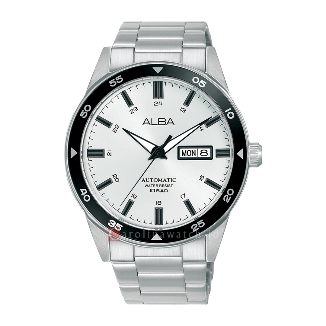 Jam Tangan ALBA Mechanical AL4599X1 Men White Dial Stainless Steel Strap