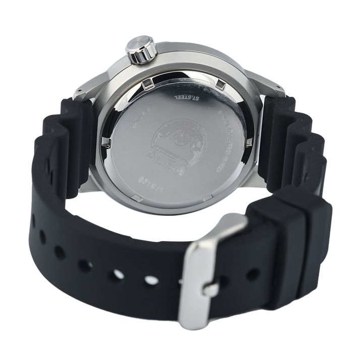 Jam Tangan ALBA AL4615X1 Men Automatic Yellow Dial Black Rubber Strap