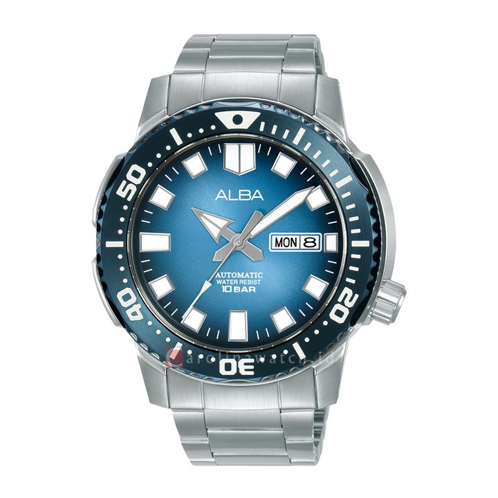 Jam Tangan ALBA Mechanical AL4629X1 Automatic Men Blue Dial Stainless Steel Strap