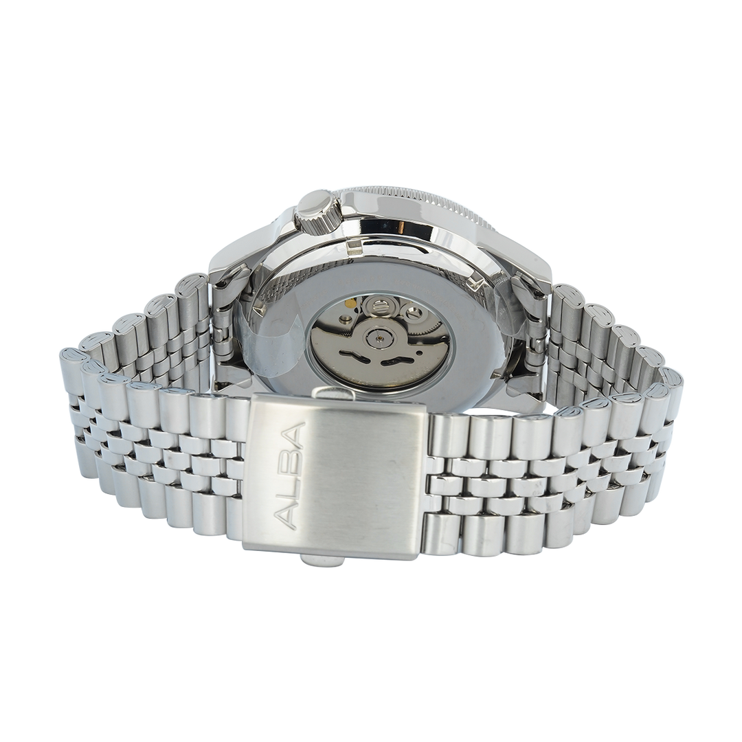 Jam Tangan ALBA Active AL4649X1 Automatic Men Blue Dial Stainless Steel Strap