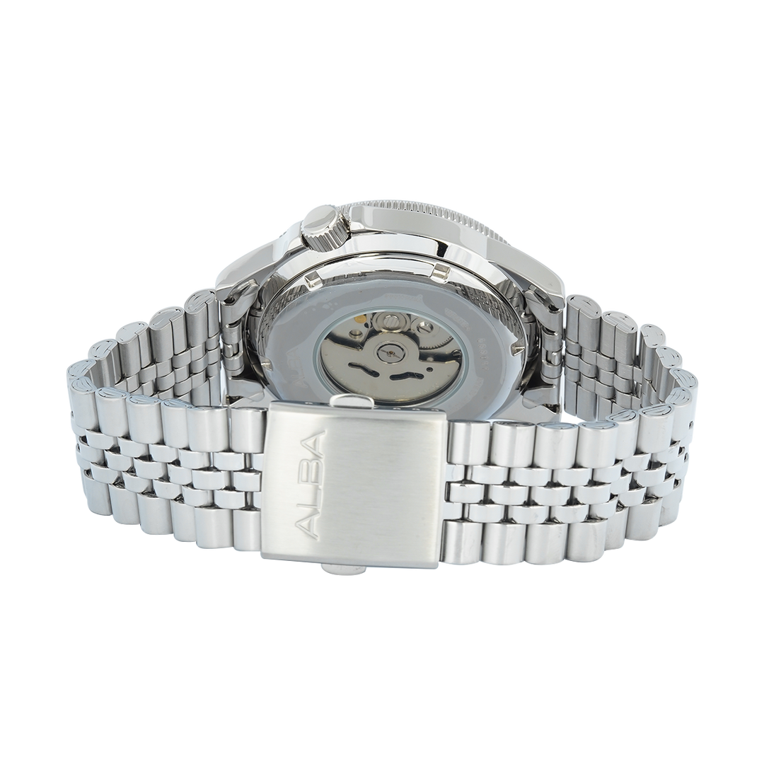 Jam Tangan ALBA Active AL4651X1 Automatic Men Black Dial Stainless Steel Strap