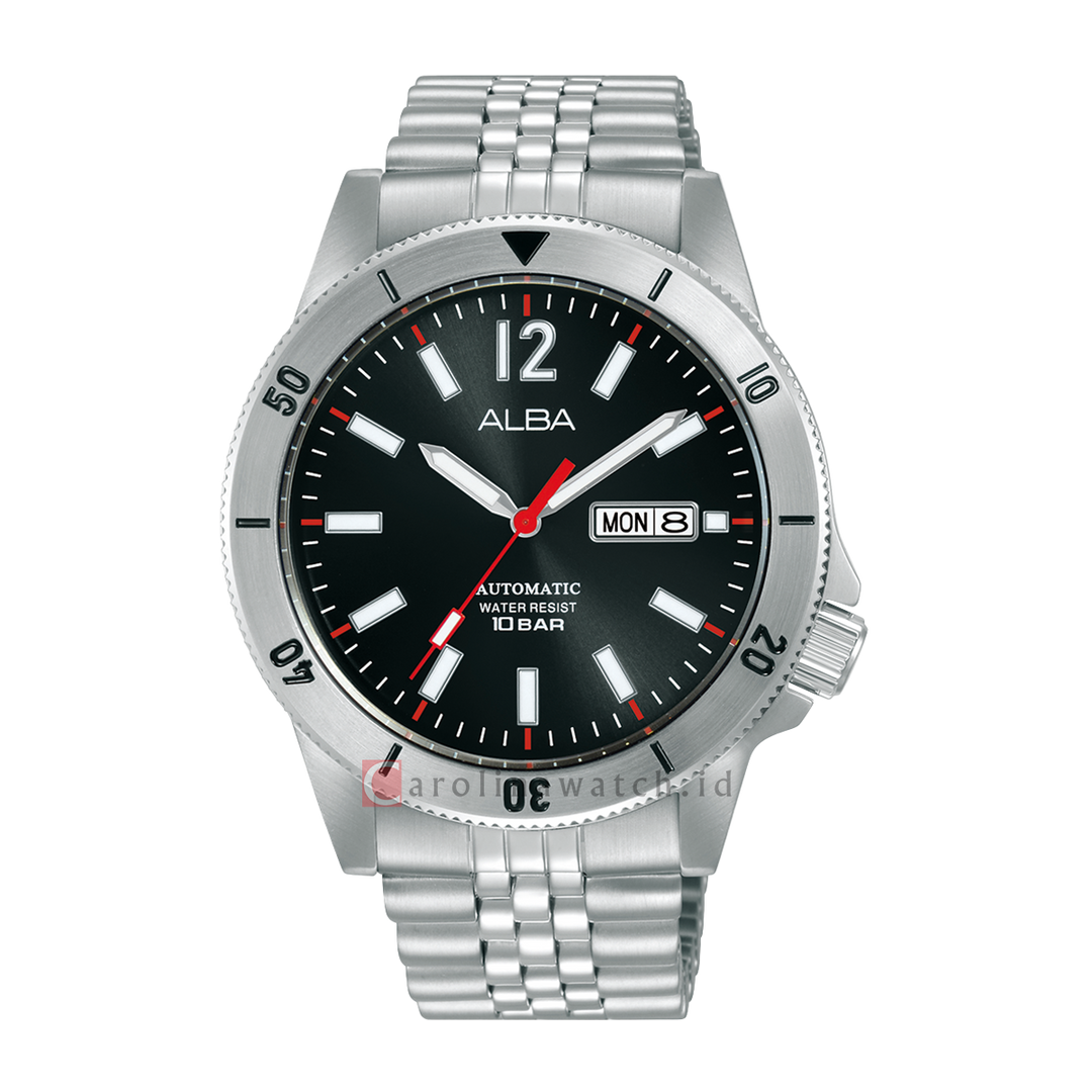 Jam Tangan ALBA Active AL4651X1 Automatic Men Black Dial Stainless Steel Strap