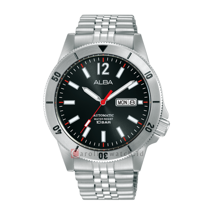 Jam Tangan ALBA Active AL4651X1 Automatic Men Black Dial Stainless Steel Strap
