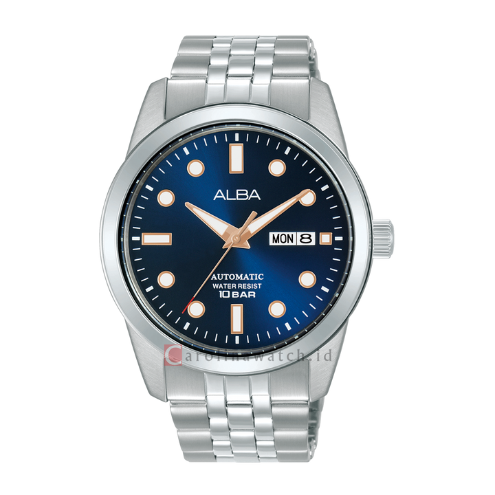 Jam Tangan ALBA Active AL4659X1 Automatic Men Blue Dial Stainless Steel Strap