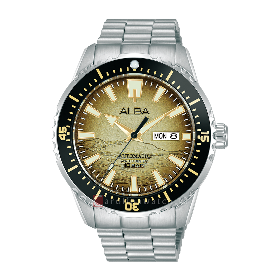 Jam Tangan ALBA Mechanical AL4733X1 Men Light Champagne Gradation Dial Stainless Steel Strap