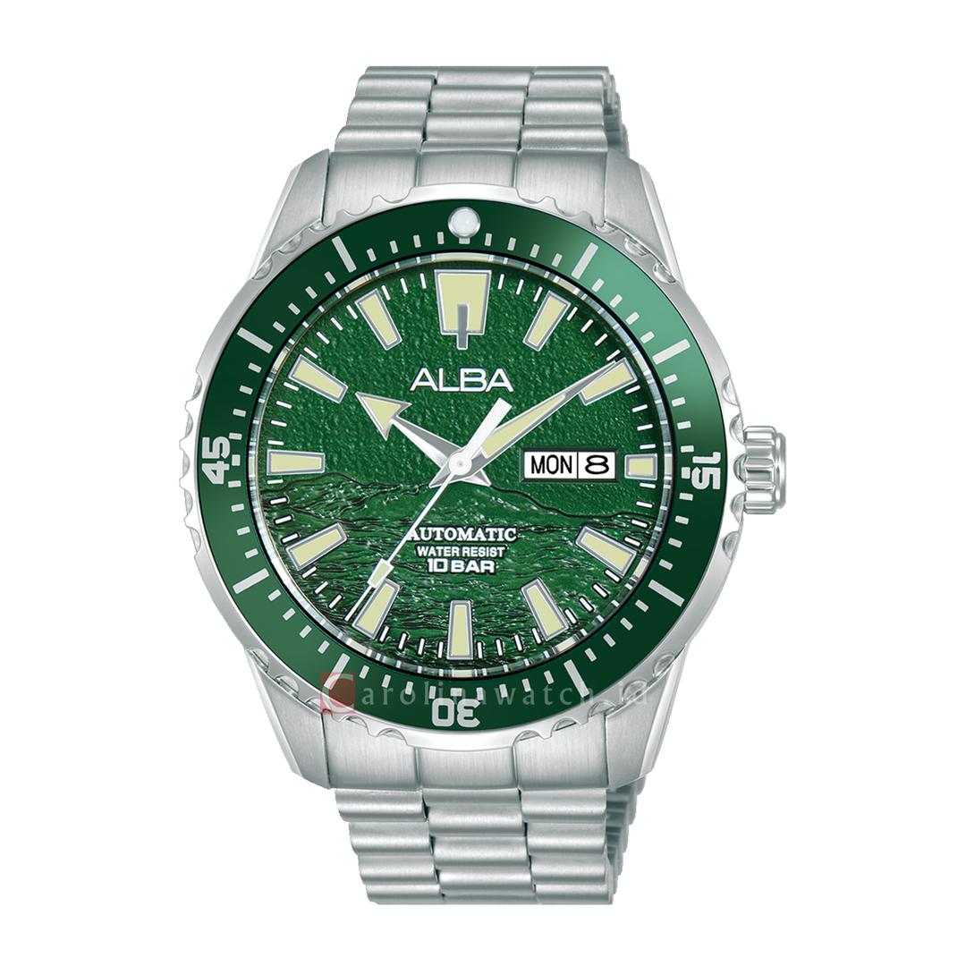 Jam Tangan ALBA Mechanical AL4737X1 Men Green Dial Stainless Steel Strap