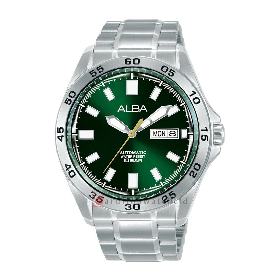 Jam Tangan ALBA Mechanical AL4747X1 Men Green Dial Stainless Steel Strap