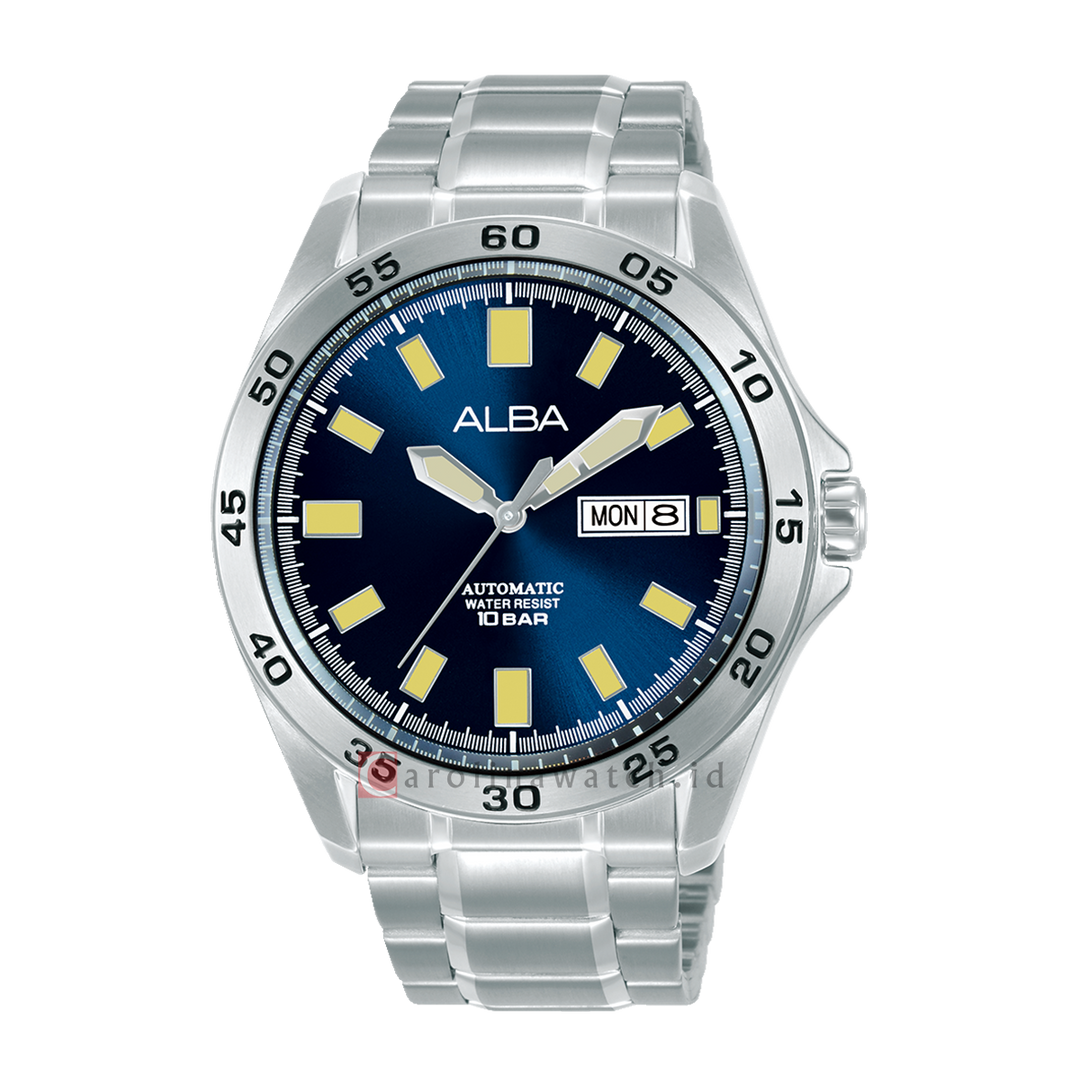 Jam Tangan ALBA Mechanical AL4749X1 Men Blue Dial Stainless Steel Strap