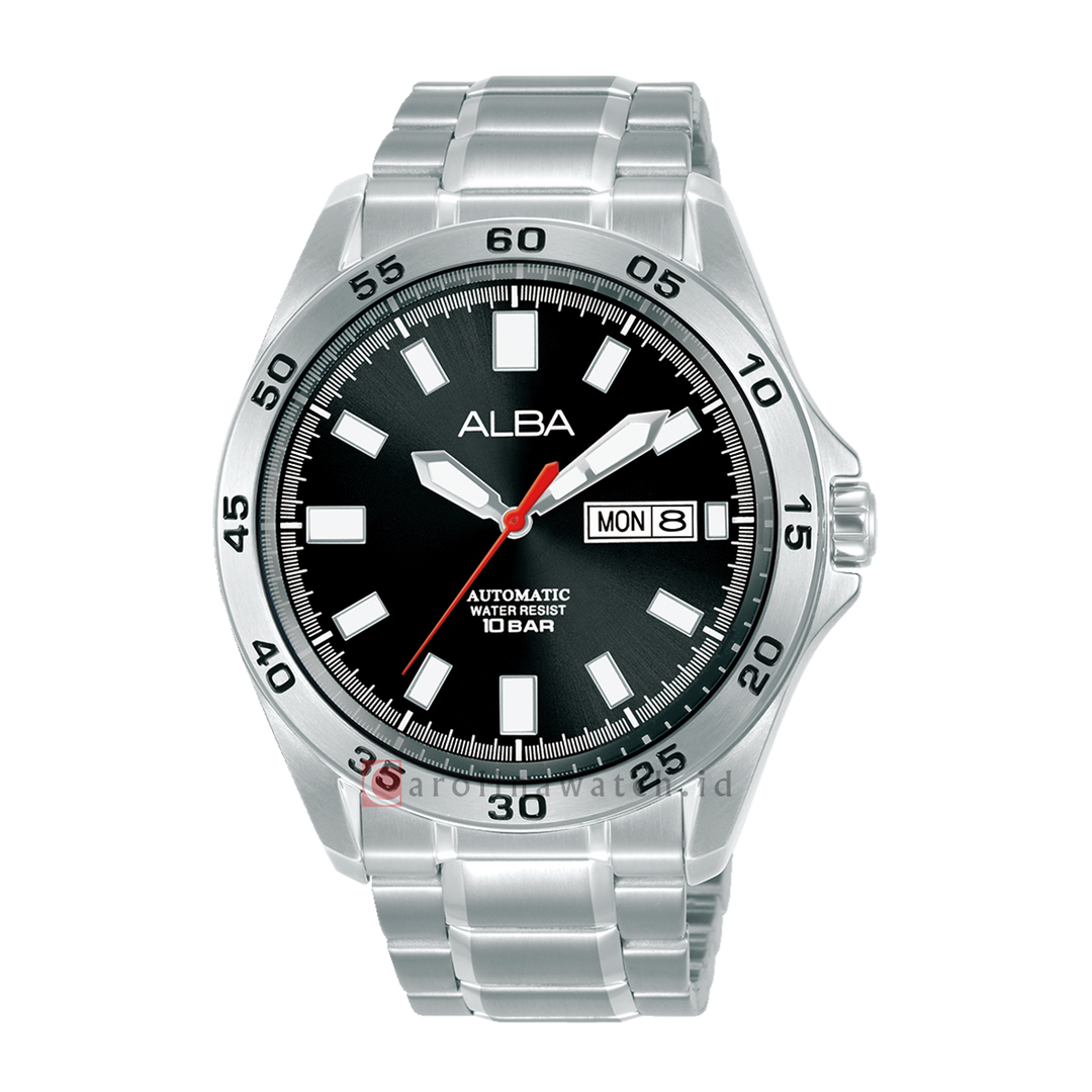 Jam Tangan ALBA Mechanical AL4751X1 Men Black Dial Stainless Steel Strap