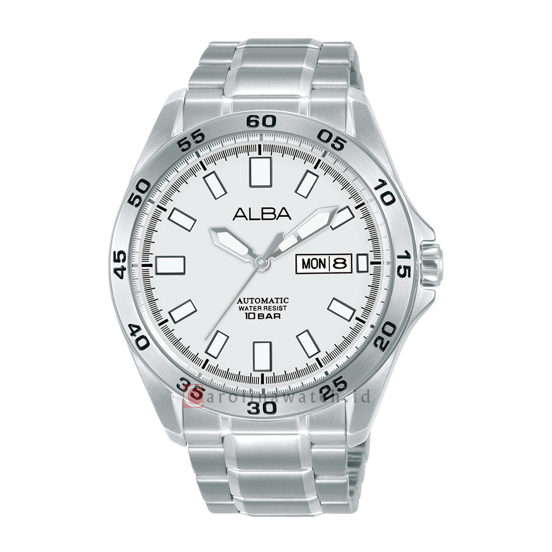 Jam Tangan ALBA Mechanical AL4753X1 Men White Dial Stainless Steel Strap