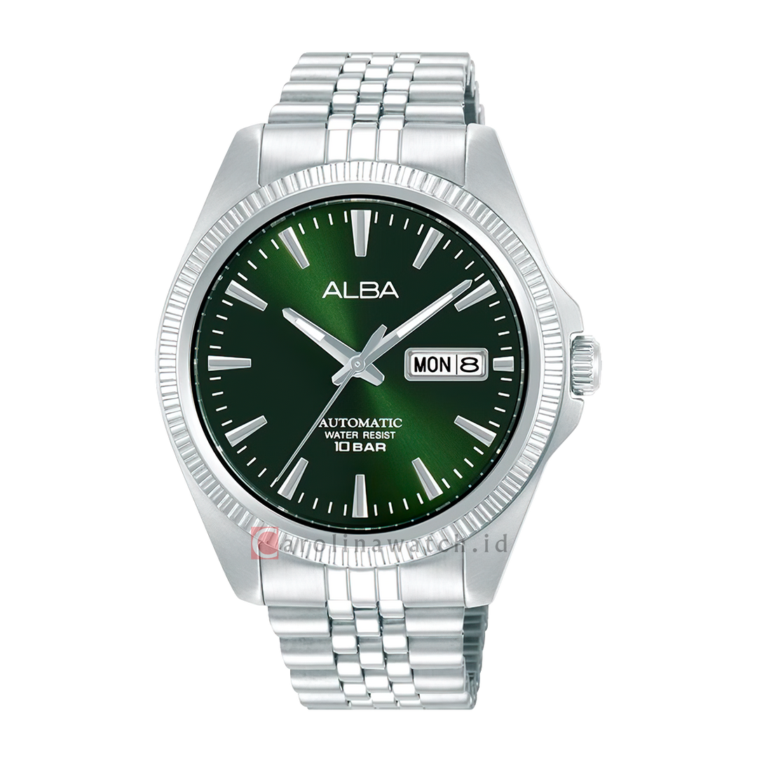 Jam Tangan ALBA AL4785X1 Automatic Men Green Dial Stainless Steel Strap