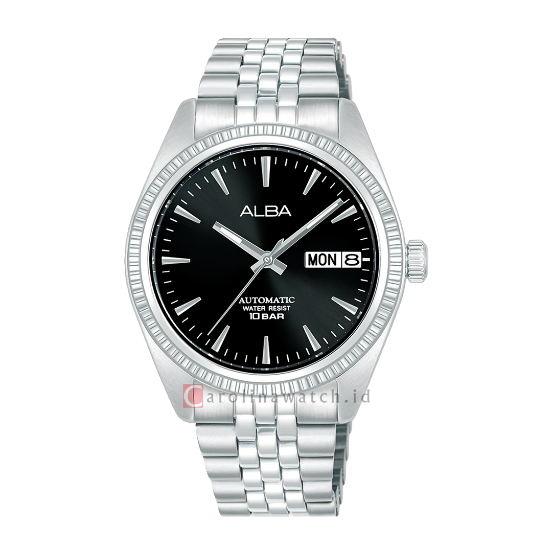 Jam Tangan ALBA AL4803X1 Automatic Women Black Dial Stainless Steel Strap