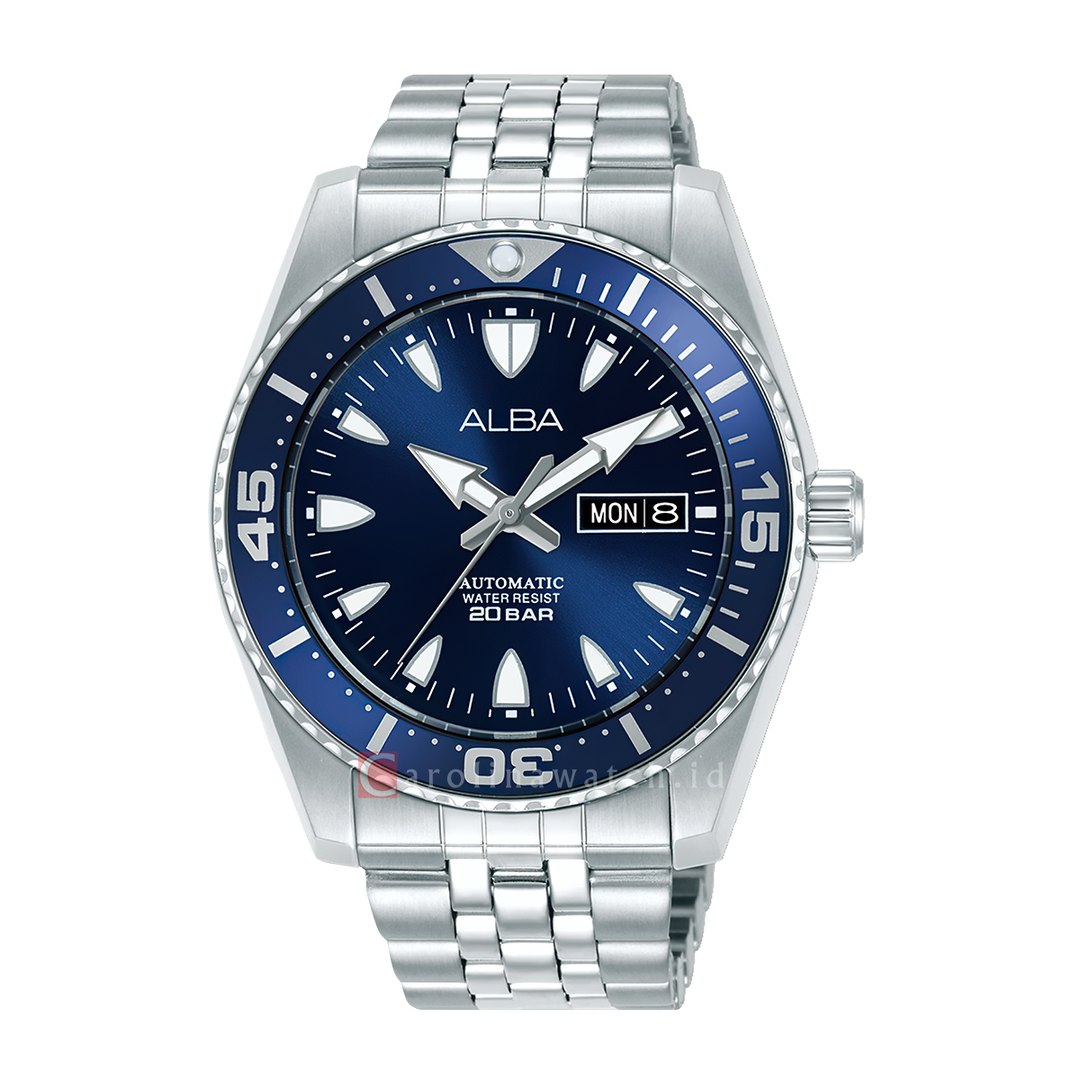 Jam Tangan ALBA AL4809X1 Automatic Men Blue Dial Stainless Steel Strap