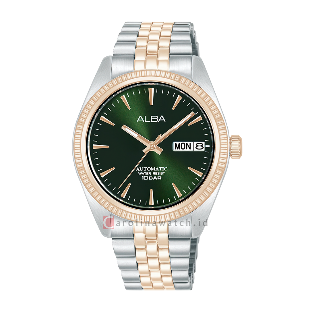 Jam Tangan ALBA AL4816X1 Automatic Women Green Dial Dual Tone Stainless Steel Strap