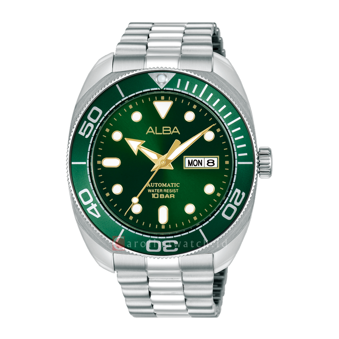 Jam Tangan AL4817X1 Men Green Dial Stainless Steel Strap