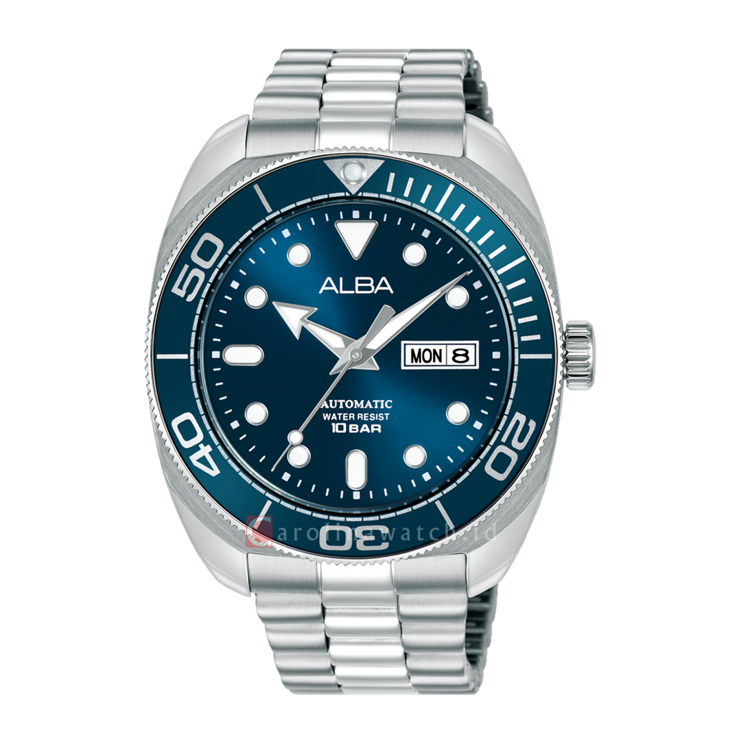 Jam Tangan AL4823X1 Men Blue Dial Stainless Steel Strap