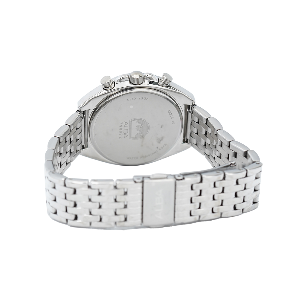 Jam Tangan ALBA  Chronograph AM3491X1 Women Black Dial Stainless Steel Strap